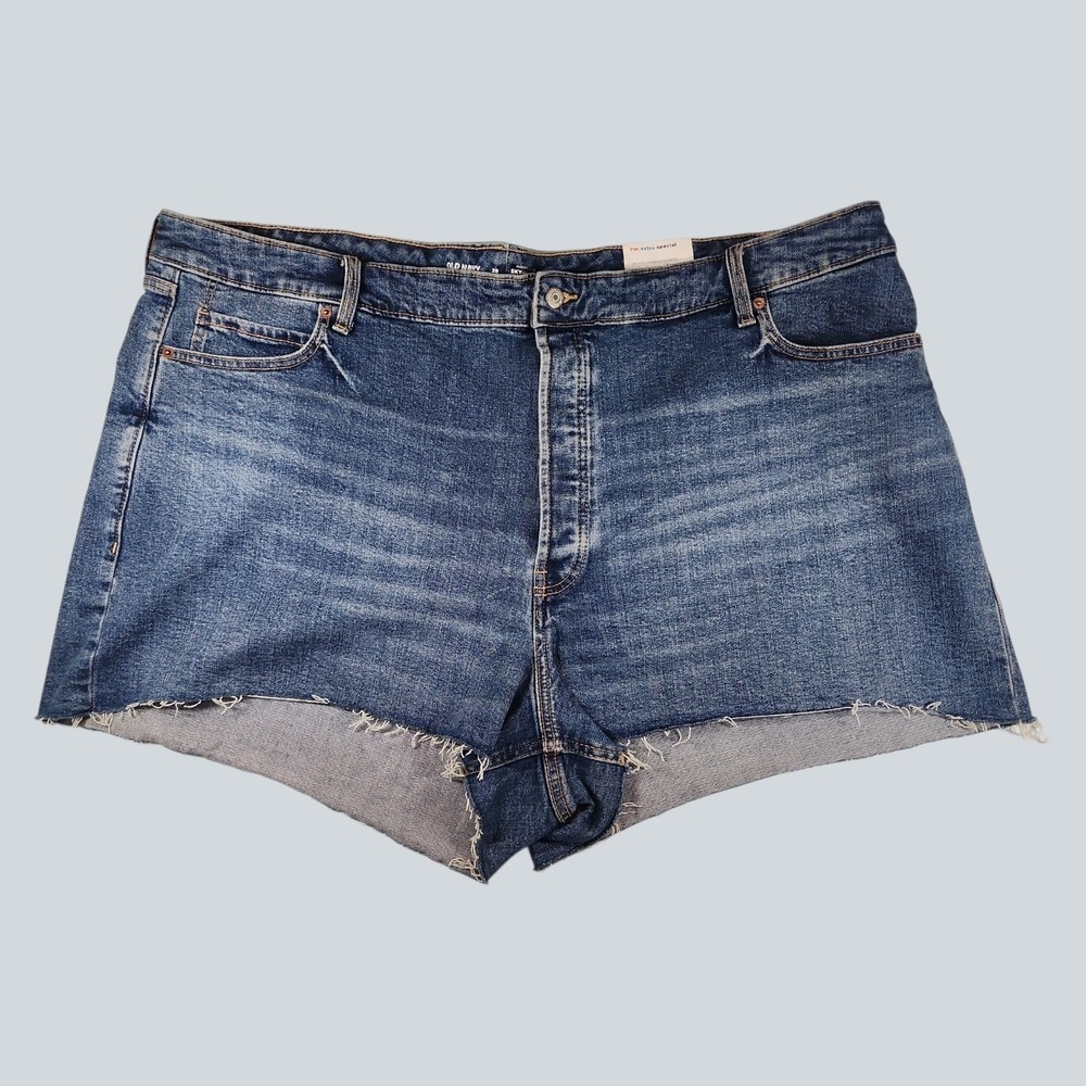 NWT Old Navy Sky Hi A Line Shorts Women's Plus Size 28 Button Fly Denim Jean